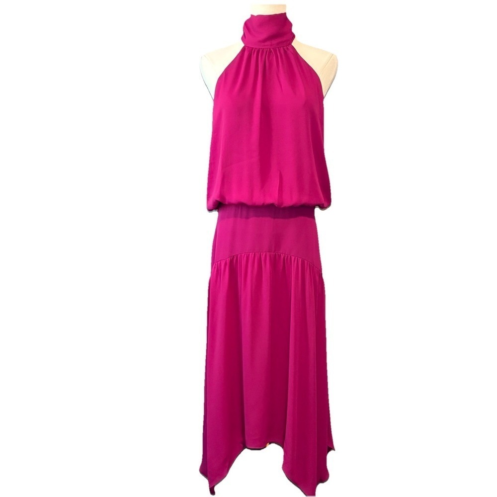 Krisa Revolve Handkerchief Hem Reign Purple Midi Dress Womens Size Medium